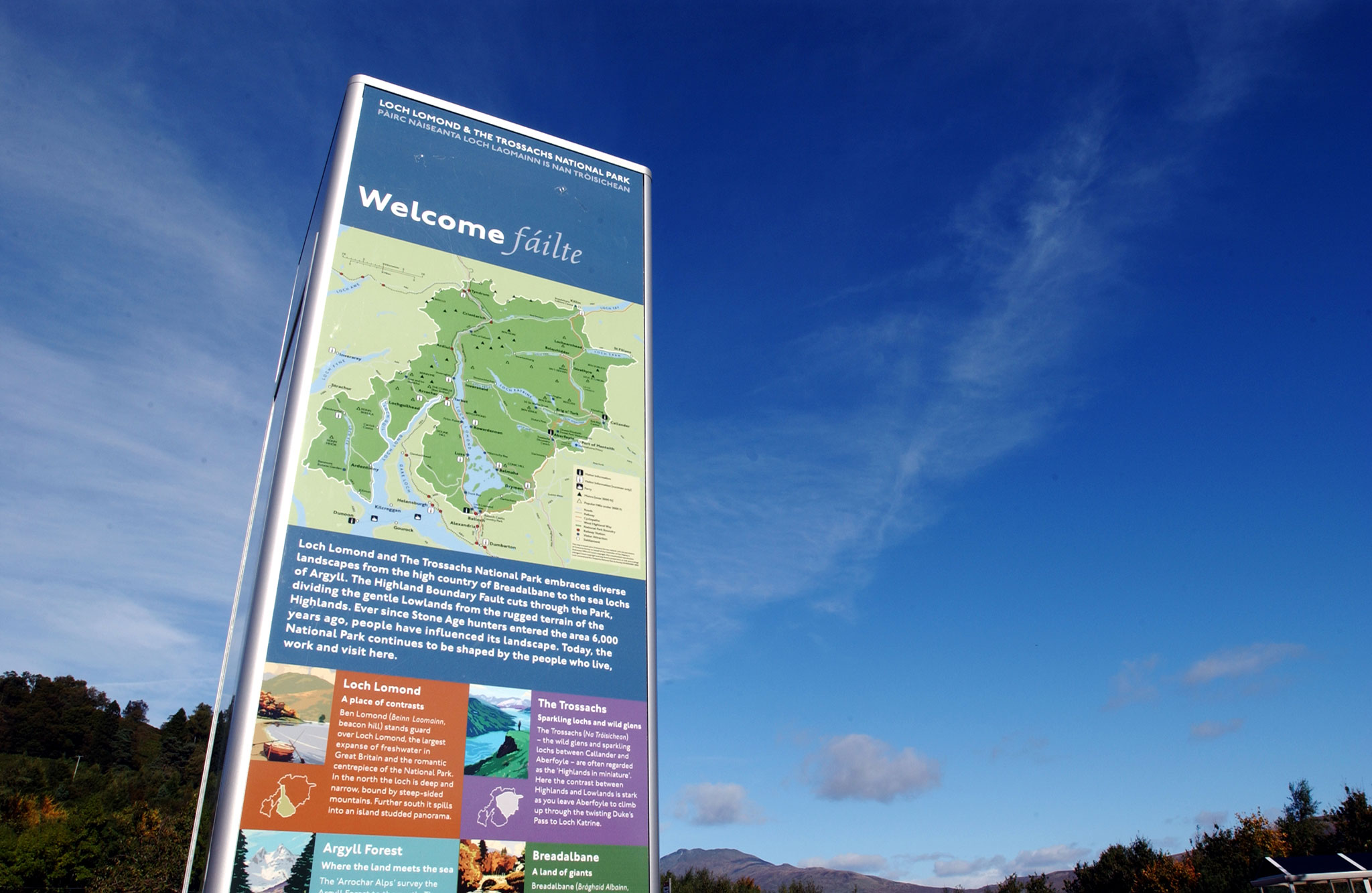 Loch Lomond and Loch Lomond and The Trossachs National Park signage