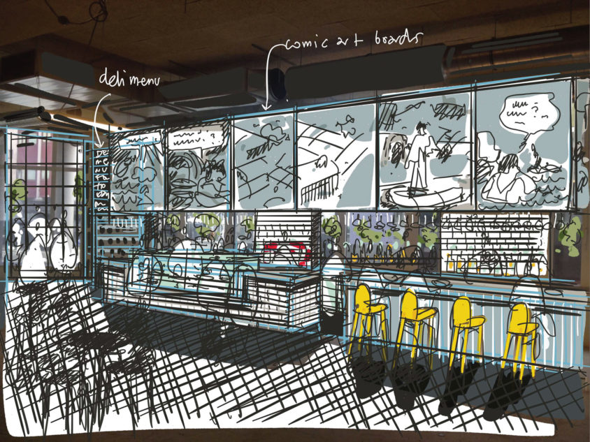 Radisson RED cafe concept sketch